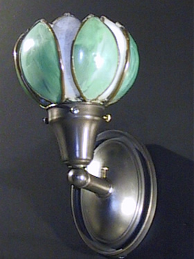 Pair of Slag Glass Sconces